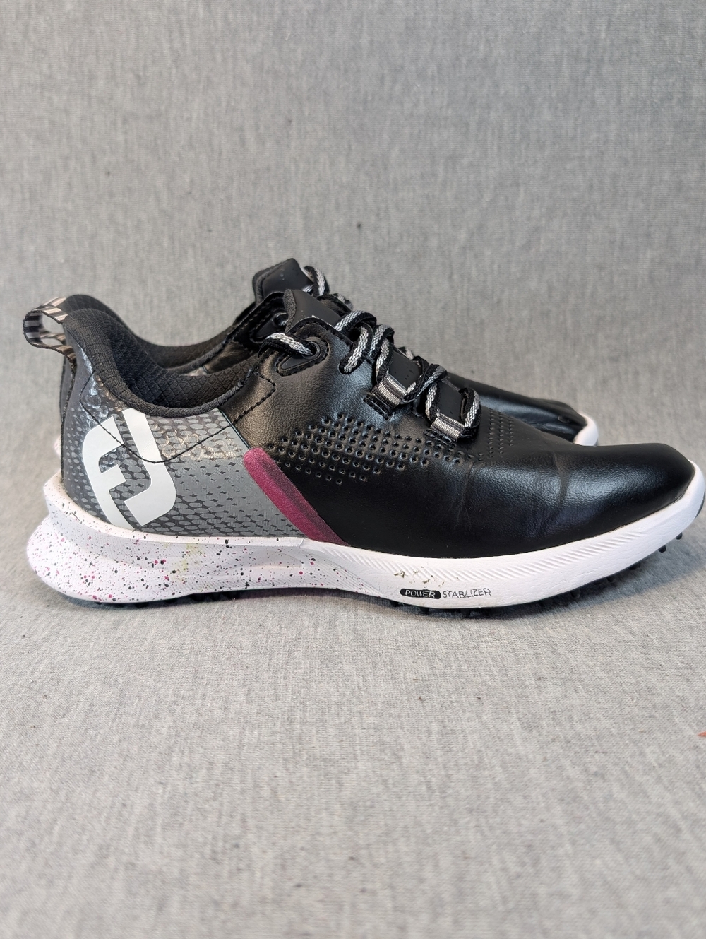 FootJoy FJ Fuel Spikeless Golf Shoes Women's 6M Black White